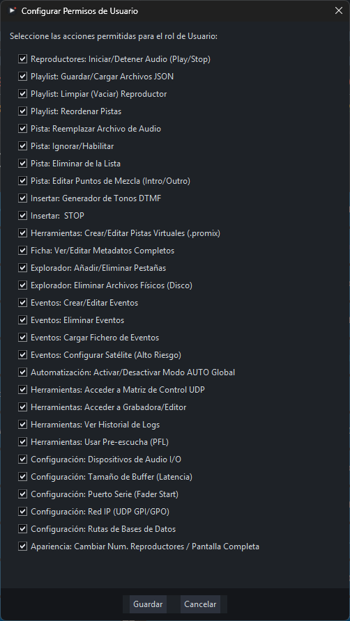 Configuración de Permisos